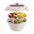 Kids Insulated Bento Salad Box – 304 Stainless Steel, 2-Layer Lunch Container with Compartments, Spoon & Thermal Bag