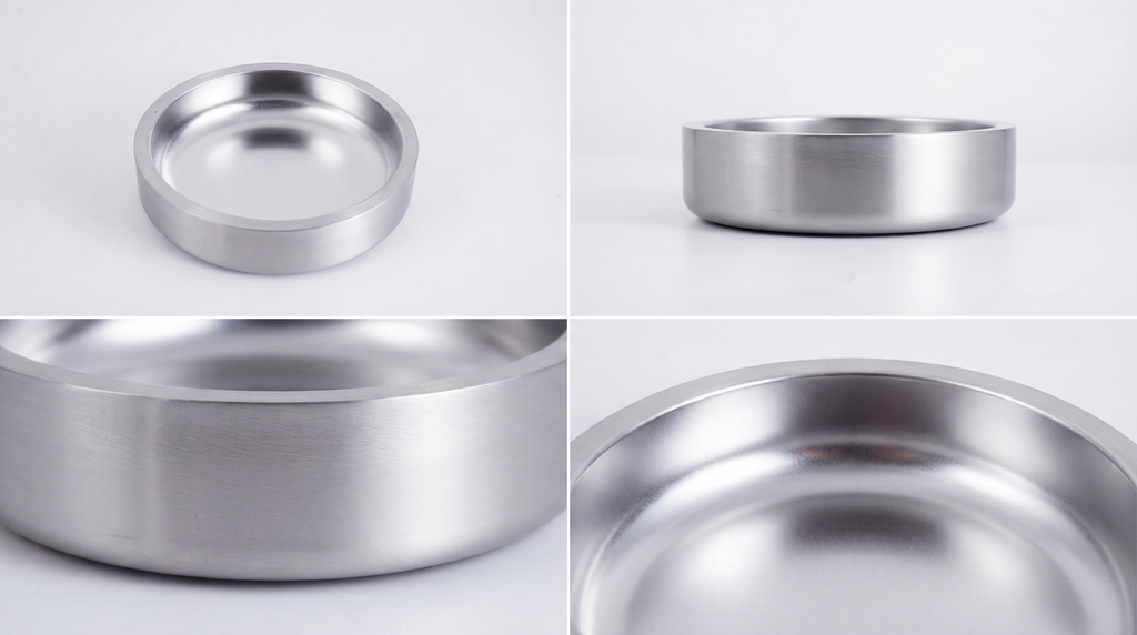 Small Stainless Steel Dog Bowl – Non-Slip Silicone Base, Durable Pet Food & Water Bowl