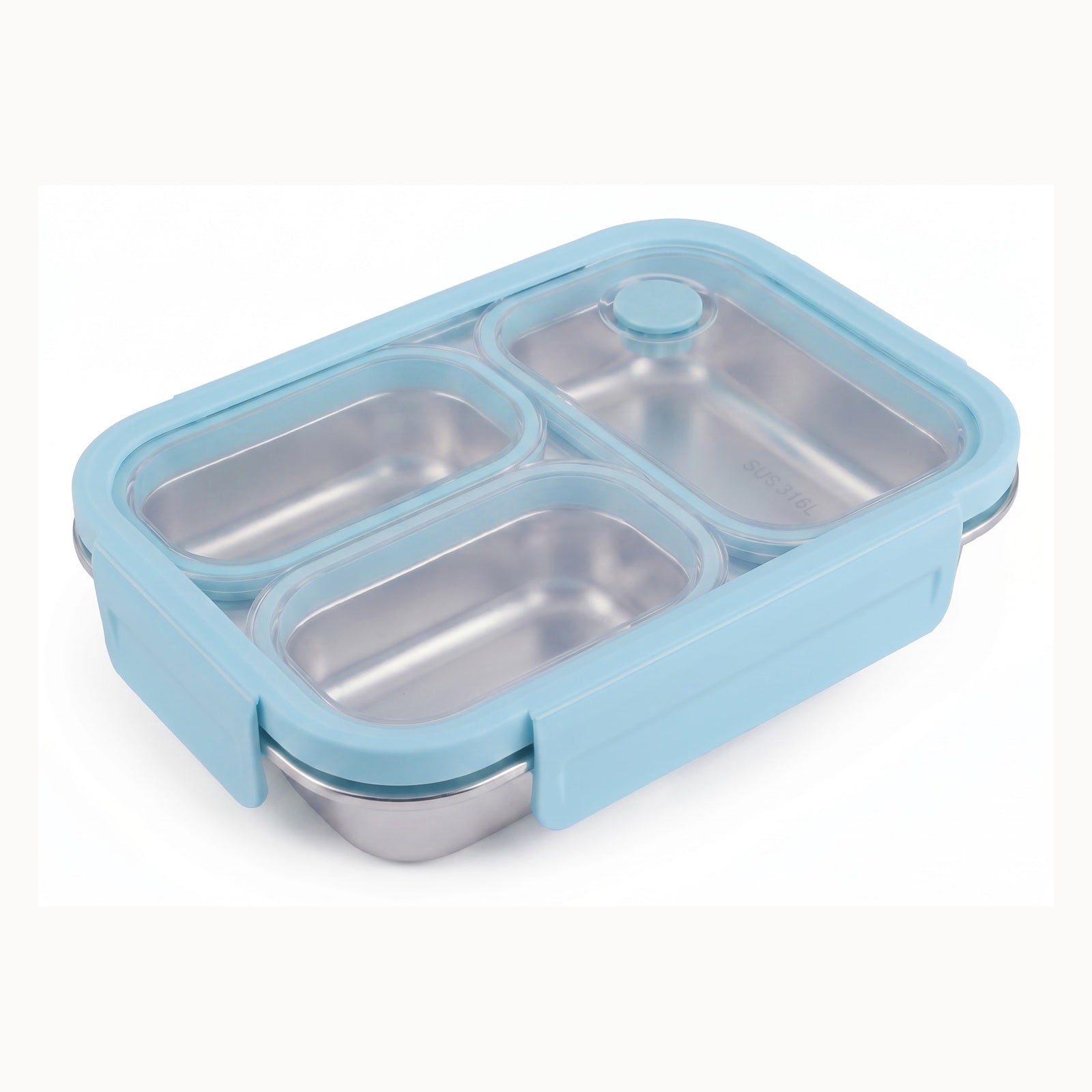 Eternalpaw blue lid 316L stainless steel kids bento box