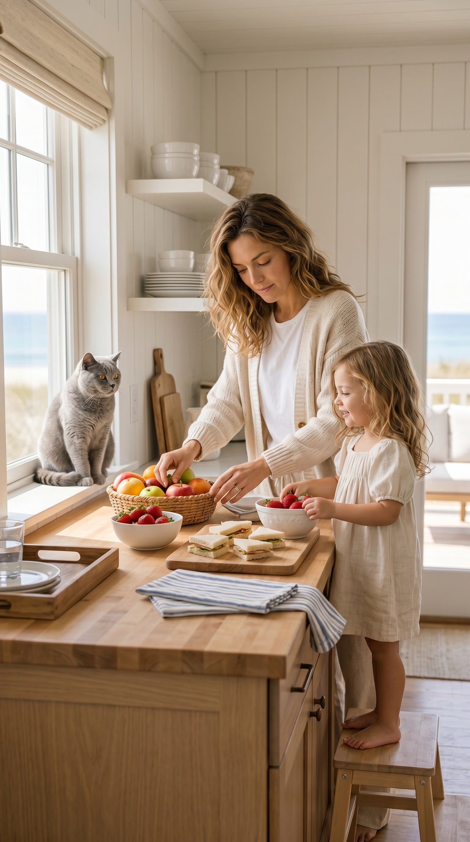 Family preparing for a bright day with Eternalpaw lunchware